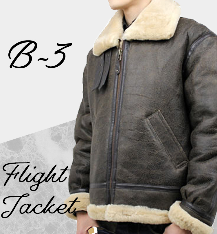 B-3タイプジャケット　羊皮・羊毛　サイズL相当